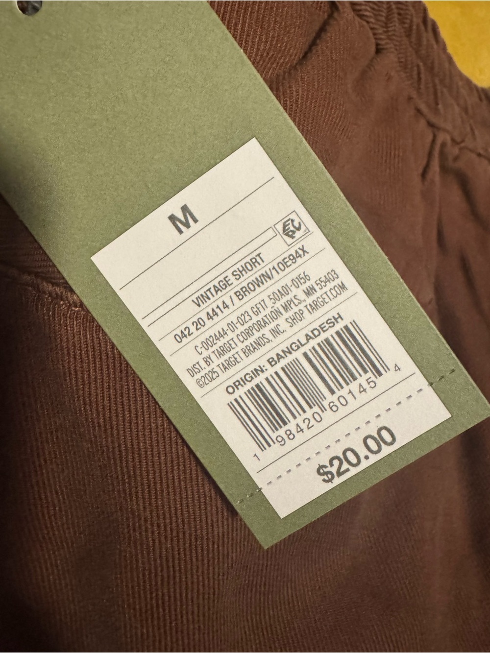 Goodfellow brand Men's Casual Rusty Brown Drawstring Shorts - Picture 10 of 11